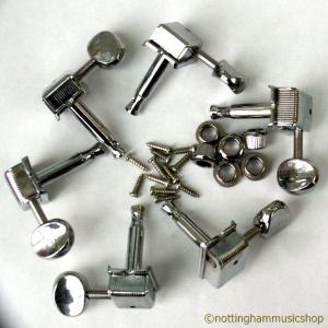 6 CHROME ELECTRIC GUITAR MACHINE HEADS INLINE VINTAGE